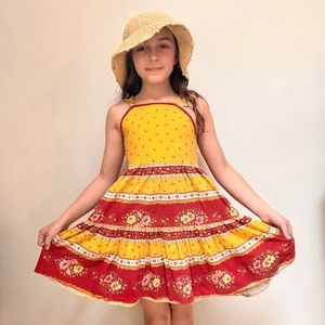 Tissus Toselli boho french floral cotton dress‎ size 8